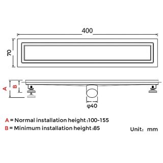 Душевой лоток Gappo G84007-4 40 см сатин